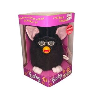 RARE Original BLACK FURBY PINK EARS Tiger Electronics NEW In BOX Factory SEALED!
